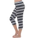 Black And White Circles Pattern Lightweight Velour Capri Yoga Leggings View2