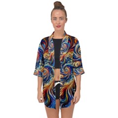 Colorful Motion Abstract Art Open Front Chiffon Kimono by ExtraAwesomeSauce