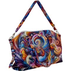 Dynamic Color Vortex Canvas Crossbody Bag by ExtraAwesomeSauce