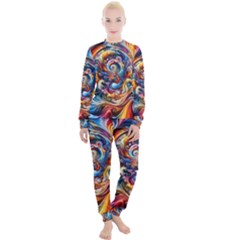 Dynamic Color Vortex Women s Lounge Set by ExtraAwesomeSauce