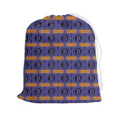 Bitcoin Logo Pattern Drawstring Pouch (2xl) by ExtraAwesomeSauce