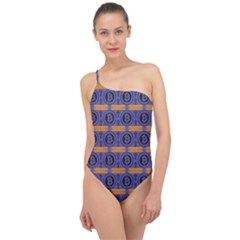 Bitcoin Logo Pattern Classic One Shoulder Swimsuit by ExtraAwesomeSauce