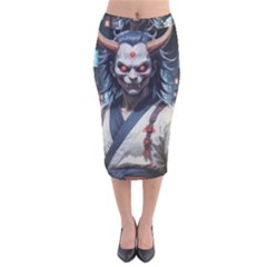 Demon Samurai Velvet Midi Pencil Skirt by AwesomeSauce
