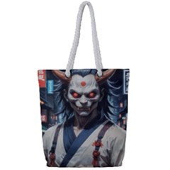 Demon Samurai Full Print Rope Handle Tote (small) by AwesomeSauce
