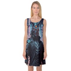 Cyberpunk Demon Samurai Sleeveless Satin Nightdress by AwesomeSauce