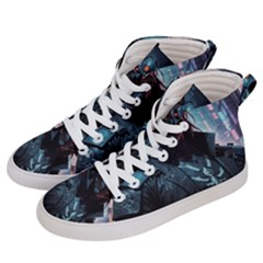 Cyberpunk Demon Samurai Women s Hi-top Skate Sneakers by AwesomeSauce