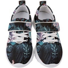 Cyberpunk Demon Samurai Kids  Velcro Strap Shoes by AwesomeSauce