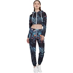 Cyberpunk Demon Samurai Cropped Zip Up Lounge Set by AwesomeSauce