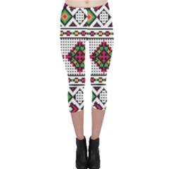 Ukrainian Folk Seamless Pattern Ethnic Ornament Border Element Traditional Capri Leggings  by Grandong