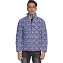 Colorful Sugar Skull Cat Pattern Men s Puffer Bubble Jacket Coat View1
