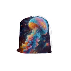 Cosmic Jellyfish Artwork Drawstring Pouch (medium) by ExtraAwesomeSauce