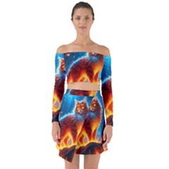 Enchanted Fire Feline Off Shoulder Top With Skirt Set by ExtraAwesomeSauce