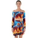 Enchanted Fire Feline Off Shoulder Top with Skirt Set View1