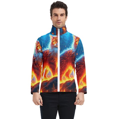 Enchanted Fire Feline Men s Bomber Jacket by ExtraAwesomeSauce
