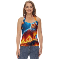 Enchanted Fire Feline Basic Halter Top by ExtraAwesomeSauce