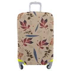 Leaves Pattern Teal Seamless Fall Luggage Cover (medium) by Posterlux
