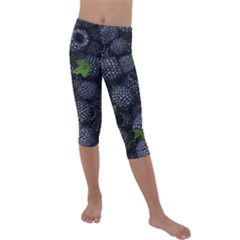 Blackberry Fruit, Fruit Kids  Lightweight Velour Capri Leggings  by kyorashop23