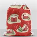 Christmas New Year Seamless Pattern Drawstring Bag (Small) View1