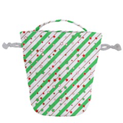 Christmas Paper Stars Pattern Texture Background Colorful Colors Seamless Drawstring Bucket Bag by Ket1n9