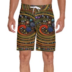 Swirl Vortex Emoji Cyclone Motion Art Men s Beach Shorts by Paksenen