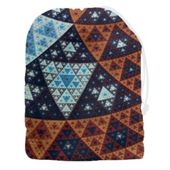 Fractal Triangle Geometric Abstract Pattern Drawstring Pouch (3xl) by Cemarart