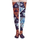 Fractal Triangle Geometric Abstract Pattern Thigh High Stockings View1
