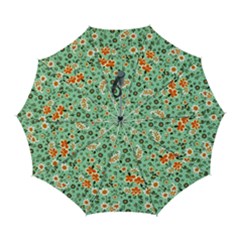 Retro 1960s Flowers Pattern 3 Automatic Folding Umbrella With Case (large) by violetheavensky