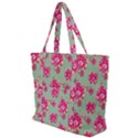 Retro 1880s Flowers Pattern 11 Zip Up Canvas Bag View1