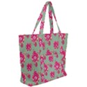 Retro 1880s Flowers Pattern 11 Zip Up Canvas Bag View2