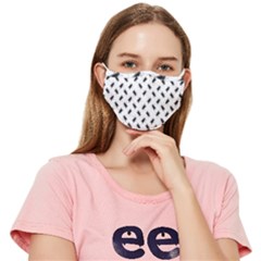 Fly Phot Motif Seamless Black And White Pattern Fitted Cloth Face Mask (adult) by dflcprintsclothing