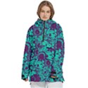 Mid Century Retro Floral 1970s 1960s Pattern 101 Women s Pullover Zip Ski and Snowboard Waterproof Breathable Jacket View1