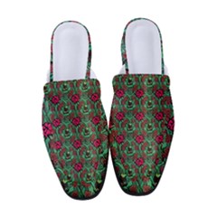 Retro 1880s Flowers Pattern 3 Women s Classic Backless Heels by violetheavensky