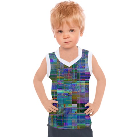 Glitch Chaos Print Kids  Sport Tank Top by dflcprintsclothing