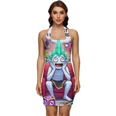 Huiok Sleeveless Wide Square Neckline Ruched Bodycon Dress by SkinsForTeens