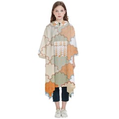 Shells Pattern Kids  Hooded Rain Ponchos by designsbymallika