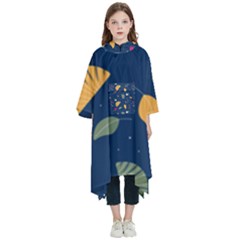 Cute Korean Pattern Kids  Hooded Rain Ponchos by designsbymallika