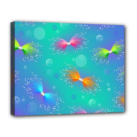 Christmas Pattern Canvas 14  X 11  (stretched) by Paksenen