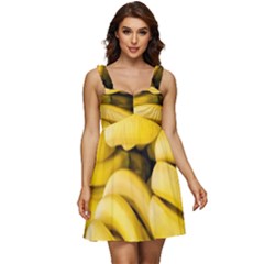Bananas, Macro, Fruits, Ripe Bananas Ruffle Strap Babydoll Chiffon Dress by kyorashop23