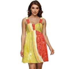 Fruit, Lemon Ruffle Strap Babydoll Chiffon Dress by kyorashop23
