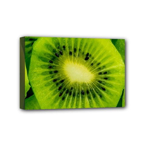 Kiwi Fruits, Close-up, Exotic Fruit Mini Canvas 6  X 4  (stretched) by kyorashop23