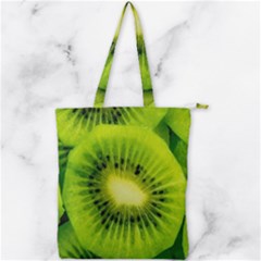 Kiwi Fruits, Close-up, Exotic Fruit Double Zip Up Tote Bag by kyorashop23