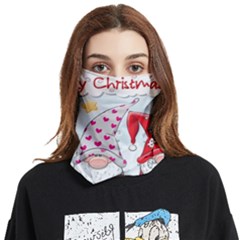 Merry Christmas, Christmas, Cute, Red, Merry, Gnomes Face Covering Bandana (two Sides) by kyorashop23