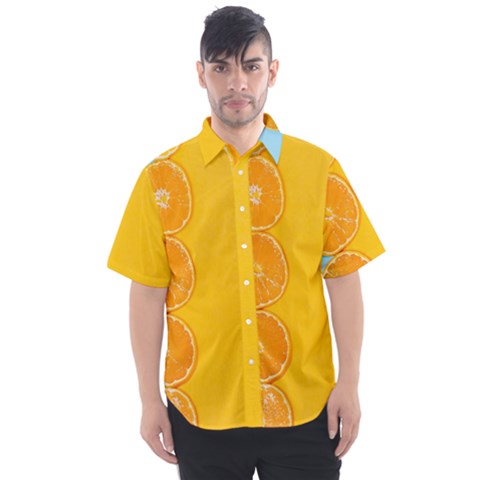 Orange, Slices, Fruit, Citrus Men s Short Sleeve Shirt by kyorashop23