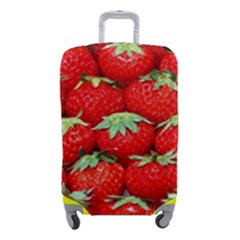 Strawberry Texture, Macro, Ripe Strawberry Luggage Cover (small) by kyorashop23