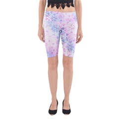 Digital Art Artwork Abstract Pink Purple Yoga Cropped Leggings by Dutashop
