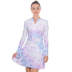 Digital Art Artwork Abstract Pink Purple Long Sleeve Panel Dress by Dutashop