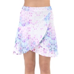 Digital Art Artwork Abstract Pink Purple Wrap Front Skirt by Dutashop