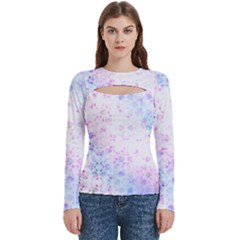 Digital Art Artwork Abstract Pink Purple Women s Cut Out Long Sleeve T-shirt by Dutashop