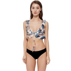 Sculpture Statue Angel Artwork Low Cut Ruffle Edge Bikini Top by Salmanaz77