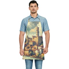Village Houses Buildings Facade Kitchen Apron by Salmanaz77